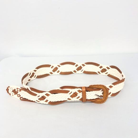 Genuine Leather White Tan Weaved Belt main image 10